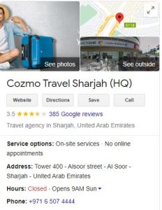 Cozmo travel Sharjah