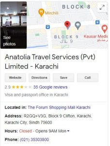 Anatolia travel services Karachi