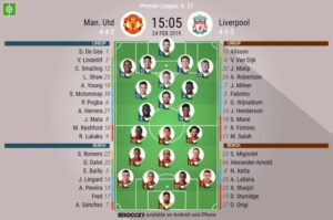 brighton & hove albion f.c. vs man united lineups